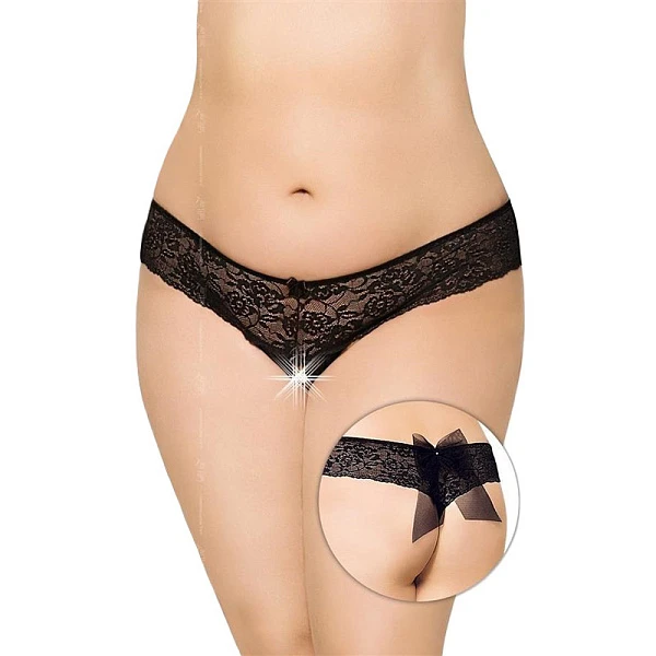 Трусики с вырезом «Soft Line Black Plus Size» (XXL)